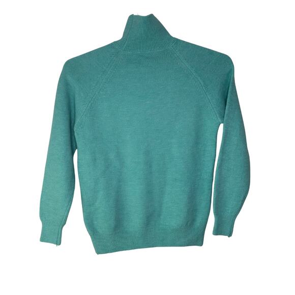 Ziying Women's Medium Sweater Turtleneck Blue Turquoise Knit Long Sleeve NWT - Picture 2 of 5